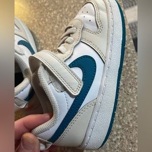 Nike Court Borough Low 2 Phantom/White/Teal Toddler Boy Shoe 8c